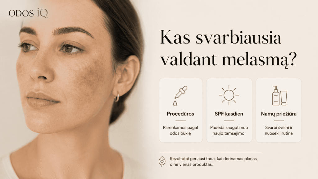 Kas svarbiausia valdant melasmą?