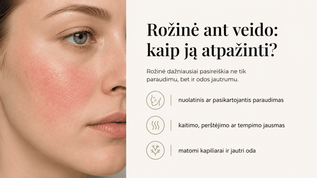 Rožinė ant veido. Kaip atpažinti?
